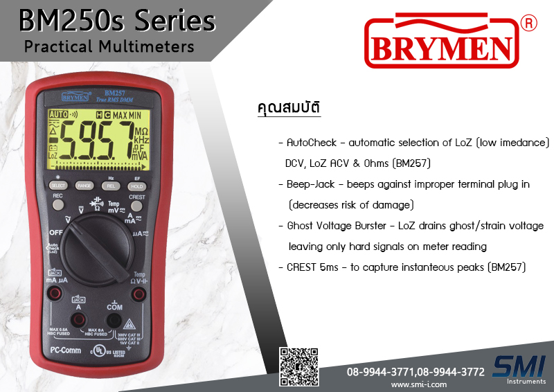 BRYMEN - BM257s Digital Multimeter True RMS graphic information