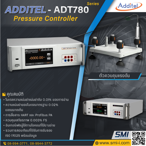 SMI info ADDITEL ADT780 Pressure Controller, vacuum to 3,000 psi (200 bar)